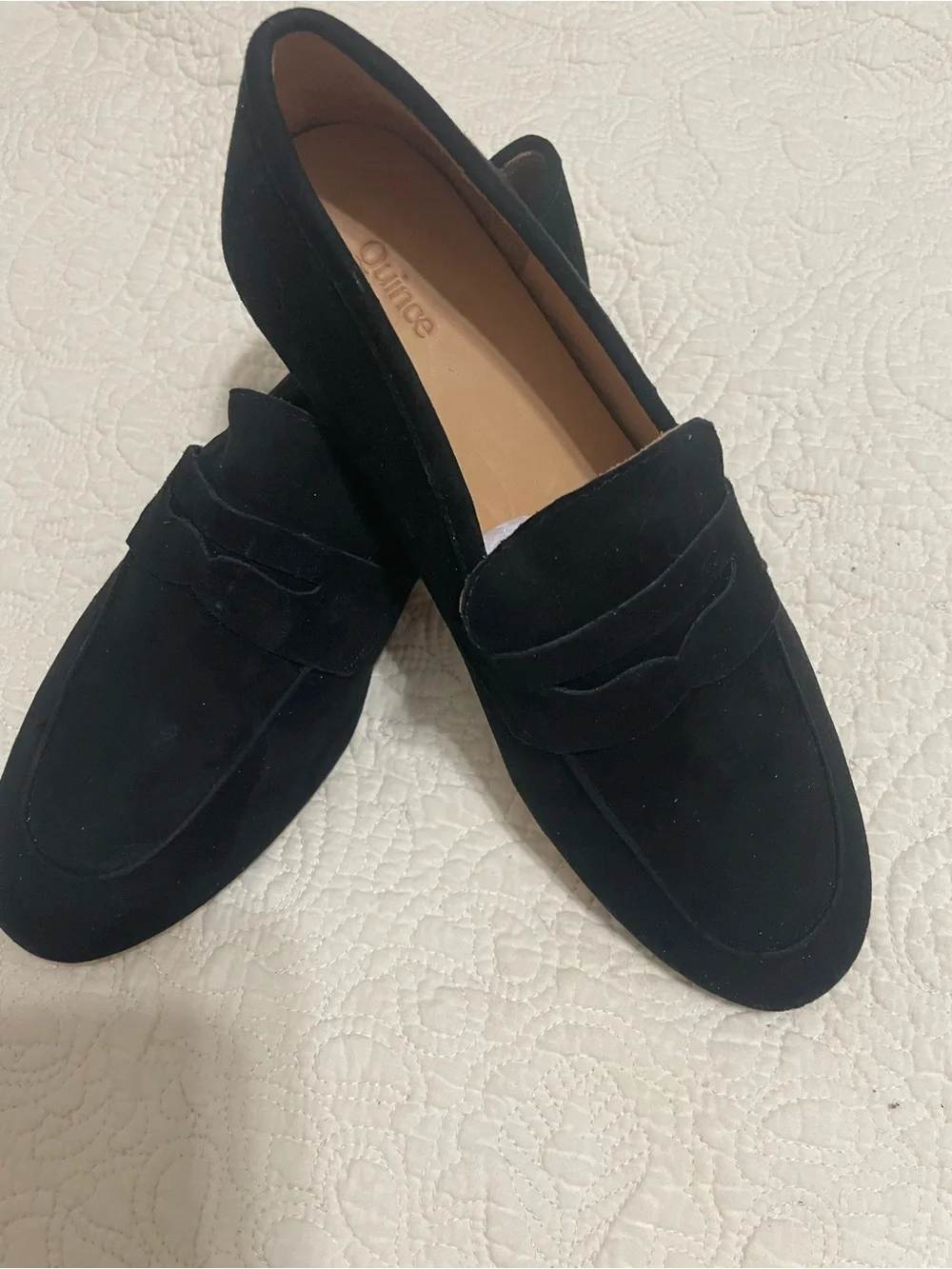 Quince Black Suede Women's Penny Loafers-BRAND NEW Size 7